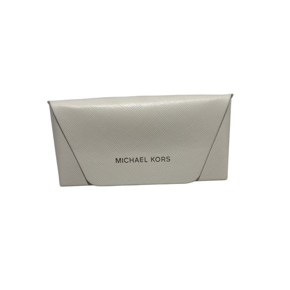 Michael Kors Cream/Off-White Hard Sunglass Case with Silver Logo - Picture 1 of 2